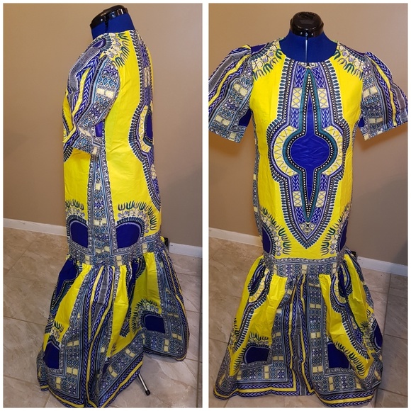 Ray of Sunshine African Wax Prints Dress - Picture 3 of 6